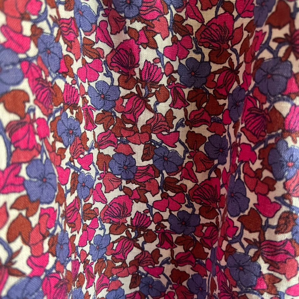 NWOT 100% Linen J.Crew “Afternoon Dress” Floral Smocked Mini Dress - Cottagecore - Picture 6 of 8